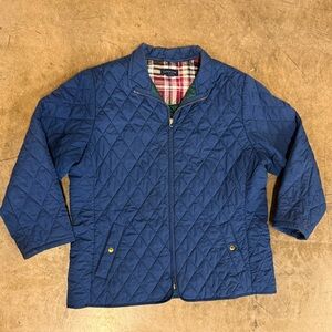 Lands' End Quilted Utility Jacket in Navy Blue